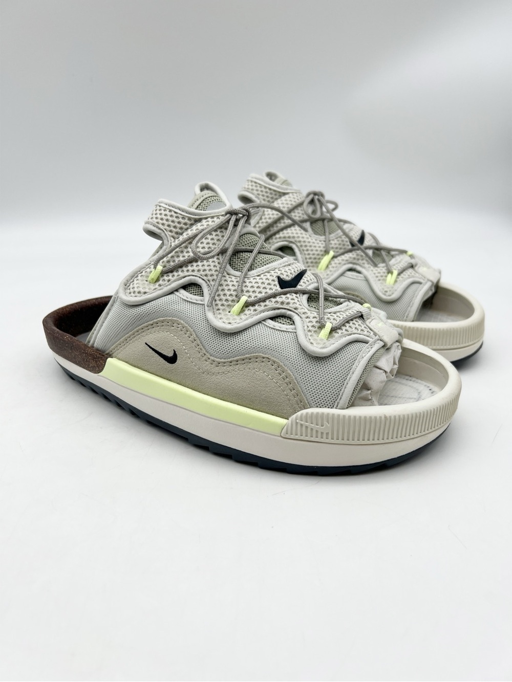 Nike Offline 2.0 Grey Slide Sandal with Neon Yellow Accent